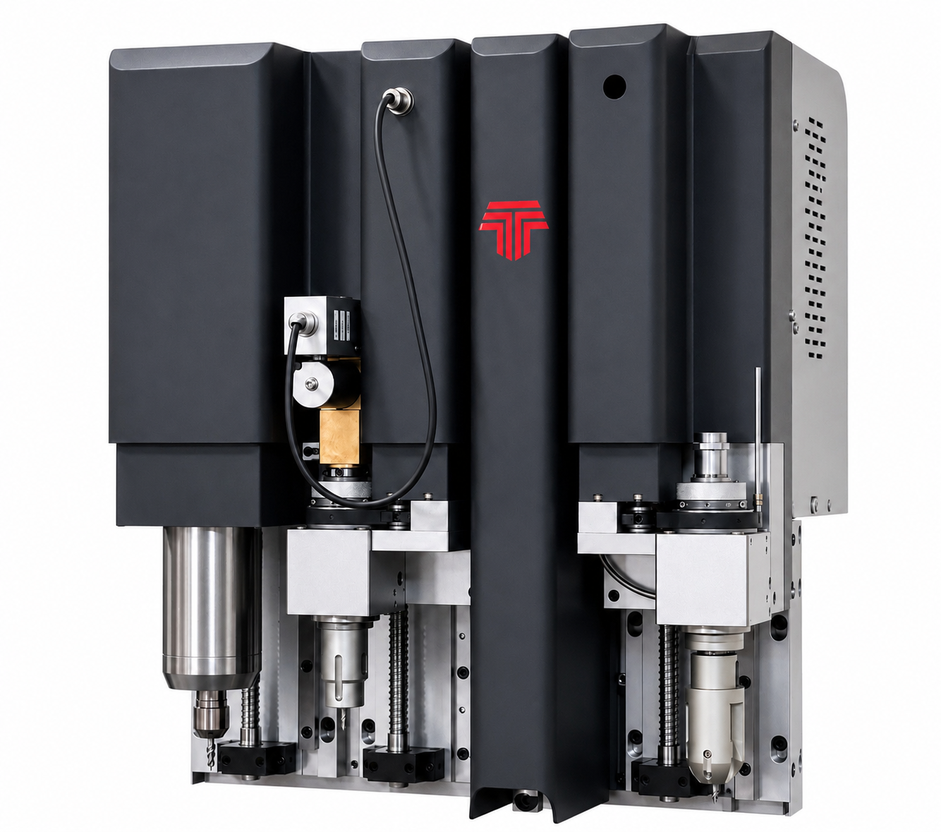 Detalle del cabezal HSTT con cámara CCD, navaja oscilatoria y spindle